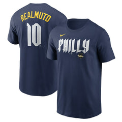J.T. Realmuto Philadelphia Phillies Nike 2024 City Connect Fuse Player Name & Number T-Shirt - Navy T-shirts