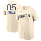 Freddie Freeman Los Angeles Dodgers Nike 2024 City Connect Fuse Name & Number T-Shirt - Cream T-shirts