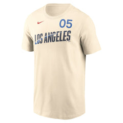 Freddie Freeman Los Angeles Dodgers Nike 2024 City Connect Fuse Name & Number T-Shirt - Cream T-shirts