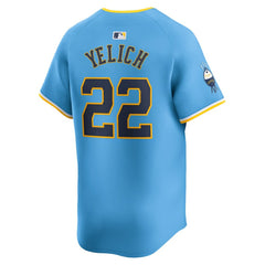 MLB Christian Yelich Milwaukee Brewers Nike City Connect Limited Player Jersey - Powder Blue