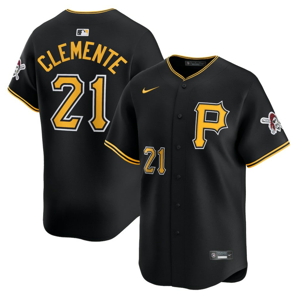 MLB Roberto Clemente Pittsburgh Pirates Nike Alternate Limited Jersey?¨C Black
