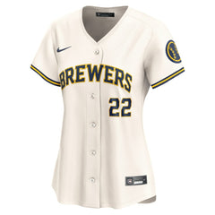MLB Christian Yelich Milwaukee Brewers Nike Women's Home Limited Player Jersey - Cream