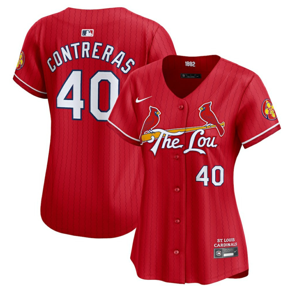 MLB Willson Contreras St. Louis Cardinals Nike Women's 2024 City Connect Limited Player Jersey - Red