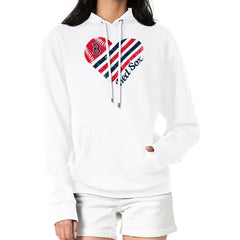 Boston Red Sox G-III 4Her by Carl Banks Women's Heart Fleece Pullover Hoodie - White Hoodies