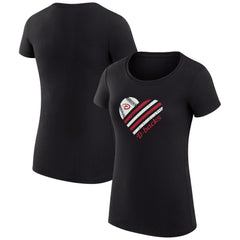 Arizona Diamondbacks G-III 4Her by Carl Banks Women's Super-Slim Fit Lightweight Heart Graphic T-Shirt - Black T-shirts