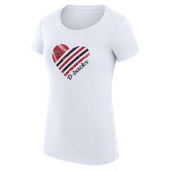 Arizona Diamondbacks G-III 4Her by Carl Banks Women's Super-Slim Fit Lightweight Heart Graphic T-Shirt - White T-shirts