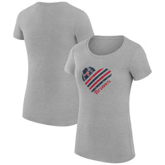 Atlanta Braves G-III 4Her by Carl Banks Women's Super-Slim Fit Lightweight Heart Graphic T-Shirt - Heather Gray T-shirts