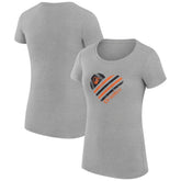 Baltimore Orioles G-III 4Her by Carl Banks Women's Super-Slim Fit Lightweight Heart Graphic T-Shirt - Heather Gray T-shirts
