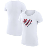 Boston Red Sox G-III 4Her by Carl Banks Women's Super-Slim Fit Lightweight Heart Graphic T-Shirt - White T-shirts