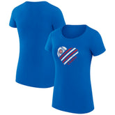 Chicago Cubs G-III 4Her by Carl Banks Women's Super-Slim Fit Lightweight Heart Graphic T-Shirt - Royal T-shirts