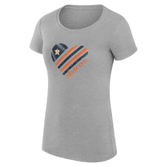 Houston Astros G-III 4Her by Carl Banks Women's Super-Slim Fit Lightweight Heart Graphic T-Shirt - Heather Gray T-shirts