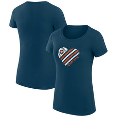 Houston Astros G-III 4Her by Carl Banks Women's Super-Slim Fit Lightweight Heart Graphic T-Shirt - Navy T-shirts