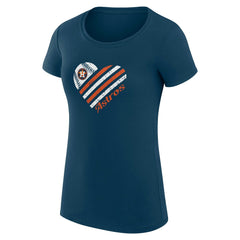 Houston Astros G-III 4Her by Carl Banks Women's Super-Slim Fit Lightweight Heart Graphic T-Shirt - Navy T-shirts