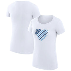 Kansas City Royals G-III 4Her by Carl Banks Women's Super-Slim Fit Lightweight Heart Graphic T-Shirt - White T-shirts