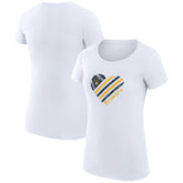 Milwaukee Brewers G-III 4Her by Carl Banks Women's Super-Slim Fit Lightweight Heart Graphic T-Shirt - White T-shirts