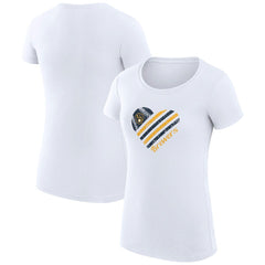 Milwaukee Brewers G-III 4Her by Carl Banks Women's Super-Slim Fit Lightweight Heart Graphic T-Shirt - White T-shirts