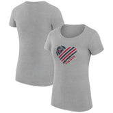 Minnesota Twins G-III 4Her by Carl Banks Women's Super-Slim Fit Lightweight Heart Graphic T-Shirt - Heather Gray T-shirts