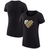 Athletics G-III 4Her by Carl Banks Women's Super-Slim Fit Lightweight Heart Graphic T-Shirt - Black T-shirts