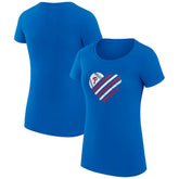 Philadelphia Phillies G-III 4Her by Carl Banks Women's Super-Slim Fit Lightweight Heart Graphic T-Shirt - Royal T-shirts