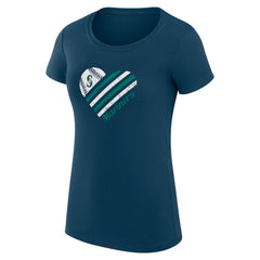 Seattle Mariners G-III 4Her by Carl Banks Women's Super-Slim Fit Lightweight Heart Graphic T-Shirt - Navy T-shirts