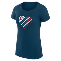 St. Louis Cardinals G-III 4Her by Carl Banks Women's Super-Slim Fit Lightweight Heart Graphic T-Shirt - Navy T-shirts