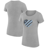Tampa Bay Rays G-III 4Her by Carl Banks Women's Super-Slim Fit Lightweight Heart Graphic T-Shirt - Heather Gray T-shirts