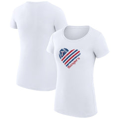 Texas Rangers G-III 4Her by Carl Banks Women's Super-Slim Fit Lightweight Heart Graphic T-Shirt - White T-shirts