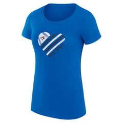 Toronto Blue Jays G-III 4Her by Carl Banks Women's Super-Slim Fit Lightweight Heart Graphic T-Shirt - Royal T-shirts
