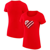 Washington Nationals G-III 4Her by Carl Banks Women's Super-Slim Fit Lightweight Heart Graphic T-Shirt - Red T-shirts