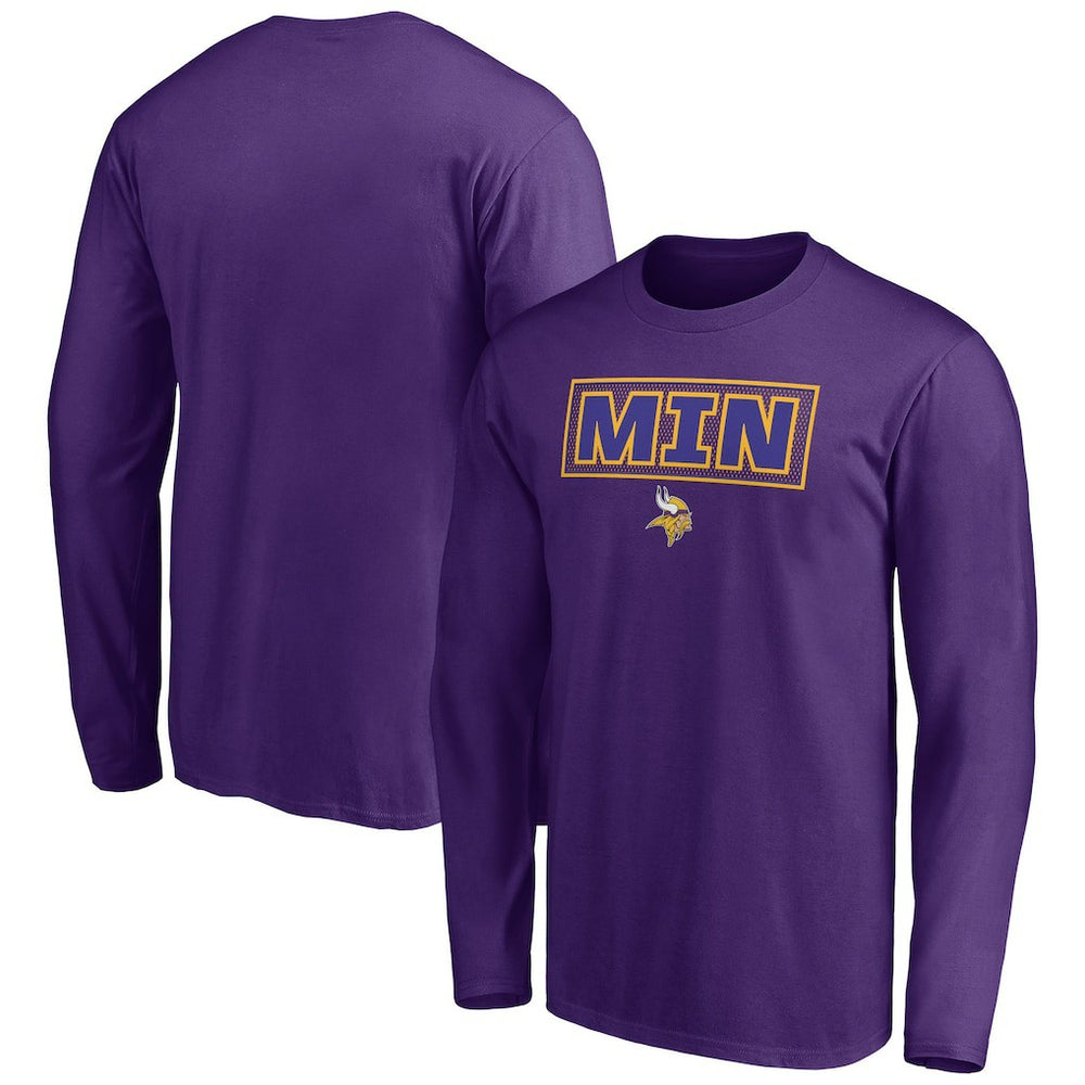 Minnesota Vikings Squad Throwbacks Long Sleeve T-Shirt Purple