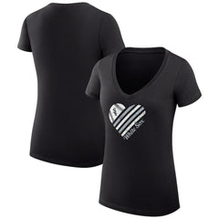 Chicago White Sox G-III 4Her by Carl Banks Women's Super-Slim Fit Lightweight Heart V-Neck T-Shirt - Black T-shirts