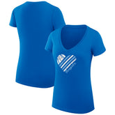 Kansas City Royals G-III 4Her by Carl Banks Women's Super-Slim Fit Lightweight Heart V-Neck T-Shirt - Royal T-shirts