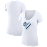 Los Angeles Dodgers G-III 4Her by Carl Banks Women's Super-Slim Fit Lightweight Heart V-Neck T-Shirt - White T-shirts