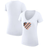 San Francisco Giants G-III 4Her by Carl Banks Women's Super-Slim Fit Lightweight Heart V-Neck T-Shirt - White T-shirts