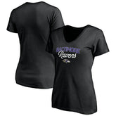 Baltimore Ravens Women's Depth Chart V-Neck T-Shirt Black