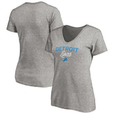 Detroit Lions Women's Depth Chart V-Neck T-Shirt Gray