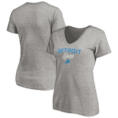Detroit Lions Women's Depth Chart V-Neck T-Shirt Gray