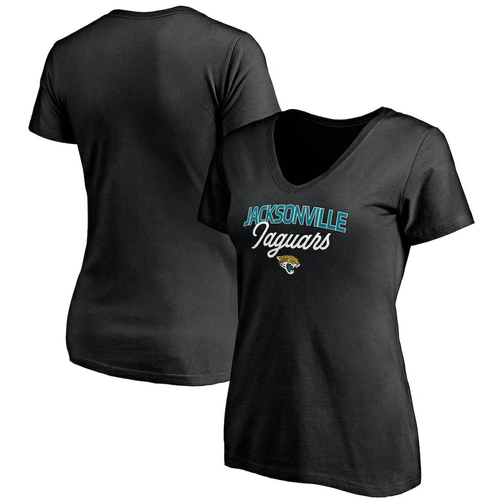 Jacksonville Jaguars Women's Depth Chart V-Neck T-Shirt Black
