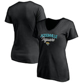 Jacksonville Jaguars Women's Depth Chart V-Neck T-Shirt Black