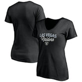 Las Vegas Raiders Women's Depth Chart V-Neck T-Shirt Black