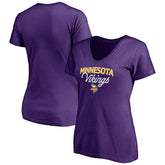 Minnesota Vikings Women's Depth Chart V-Neck T-Shirt Purple