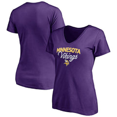 Minnesota Vikings Women's Depth Chart V-Neck T-Shirt Purple