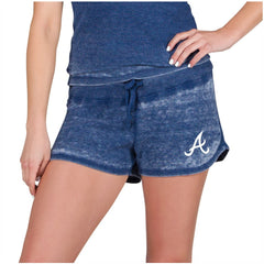 Atlanta Braves Concepts Sport Women's Resurgence Waffle Knit Shorts - Navy Shorts
