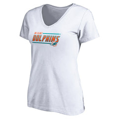 Miami Dolphins Women's Mascot In Bounds V-Neck T-Shirt White