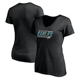 Philadelphia Eagles Women's Mascot In Bounds V-Neck T-Shirt Black