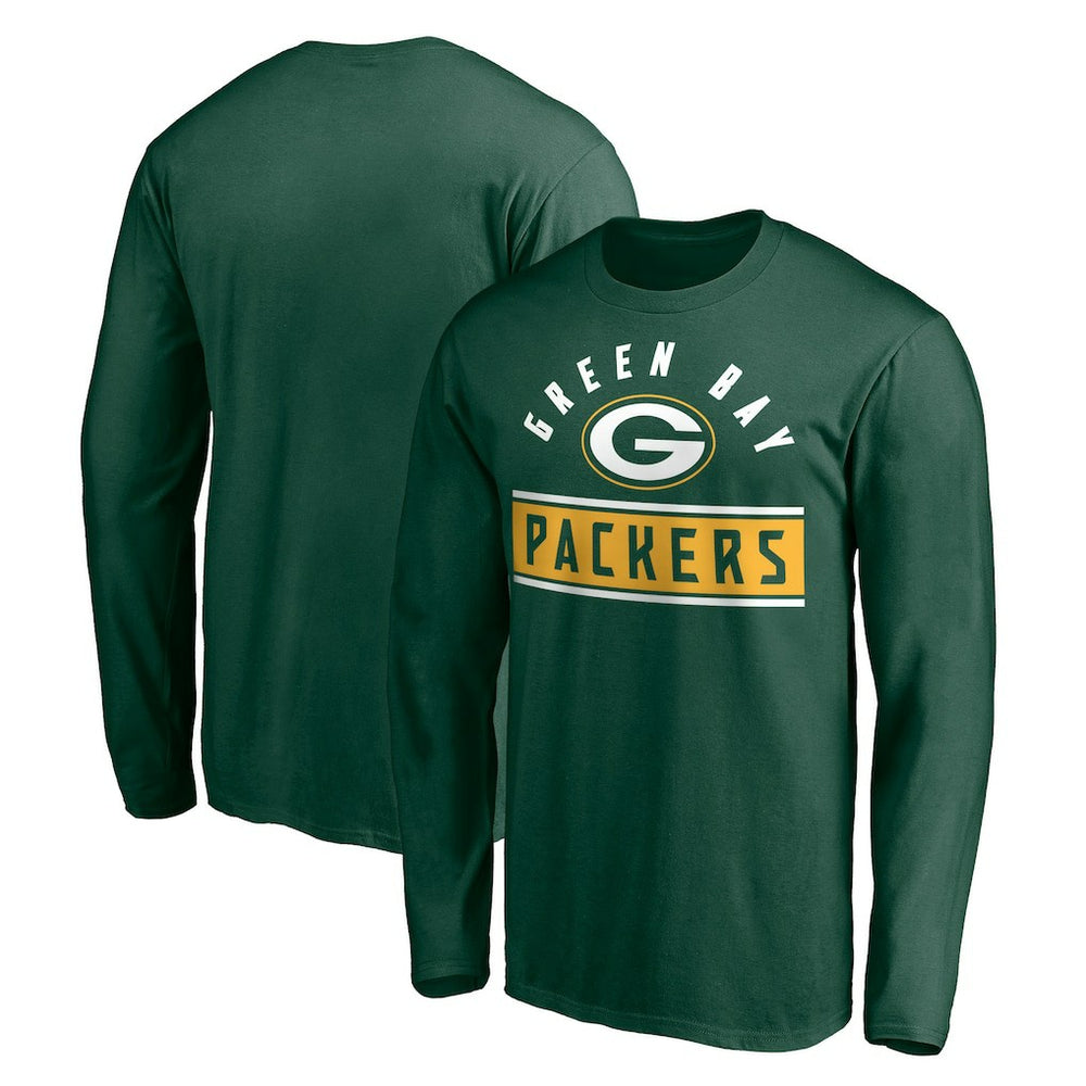 Green Bay Packers Team Arch Knockout Long Sleeve T-Shirt Green