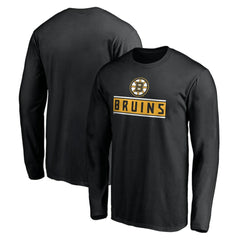 NHL Boston Bruins Team Arch Knockout Long Sleeve T-Shirt - Black