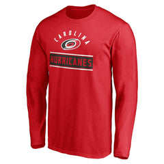 NHL Carolina Hurricanes Team Arch Knockout Long Sleeve T-Shirt - Red