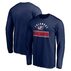 NHL Columbus Blue Jackets Team Arch Knockout Long Sleeve T-Shirt - Navy