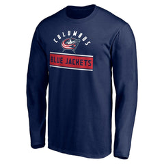 NHL Columbus Blue Jackets Team Arch Knockout Long Sleeve T-Shirt - Navy